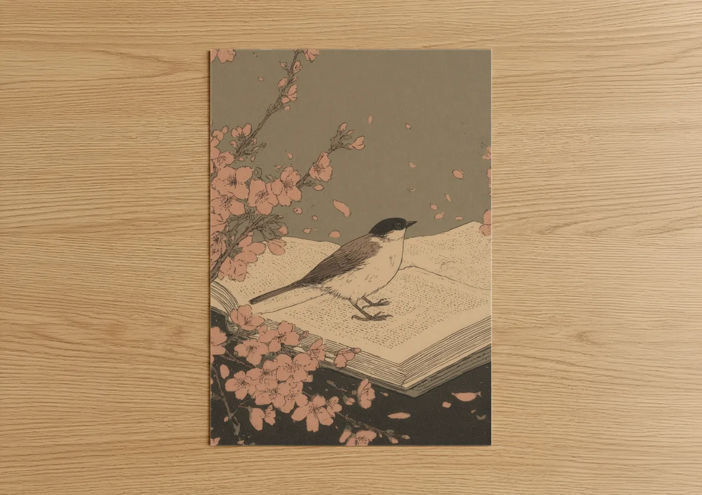 Songbird Reading Book Botanical Wall Art
