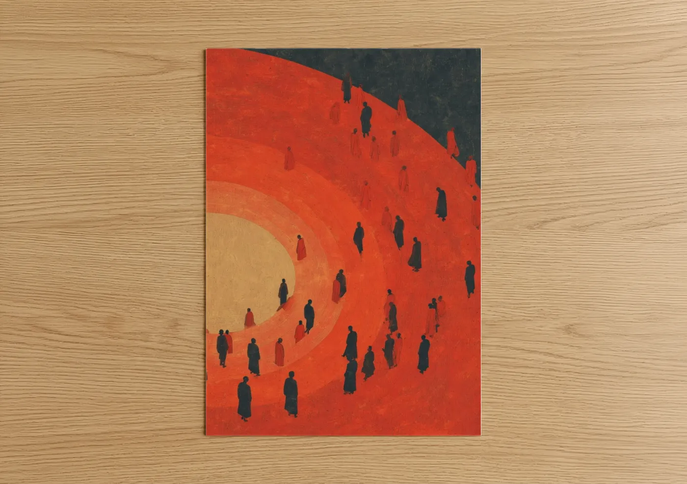 Crimson Congregation Abstract Expressionism Wall Art