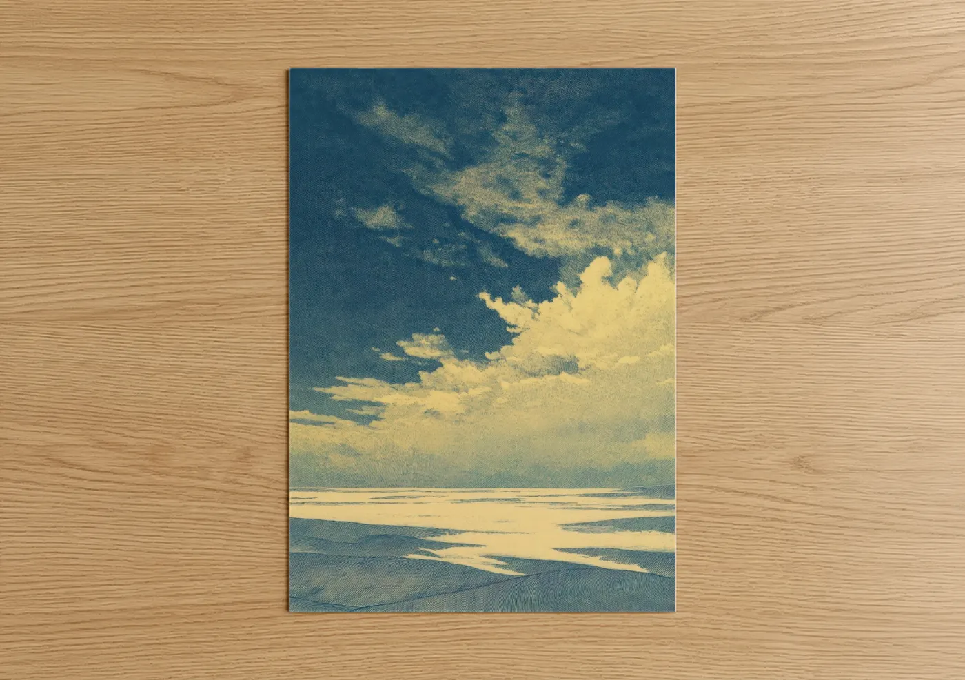 Golden Morning Sky with Clouds Wall Art