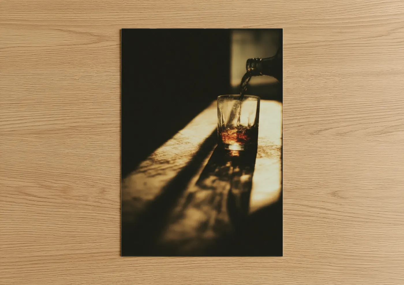 Golden Hour Whiskey Pour Photography Wall Art