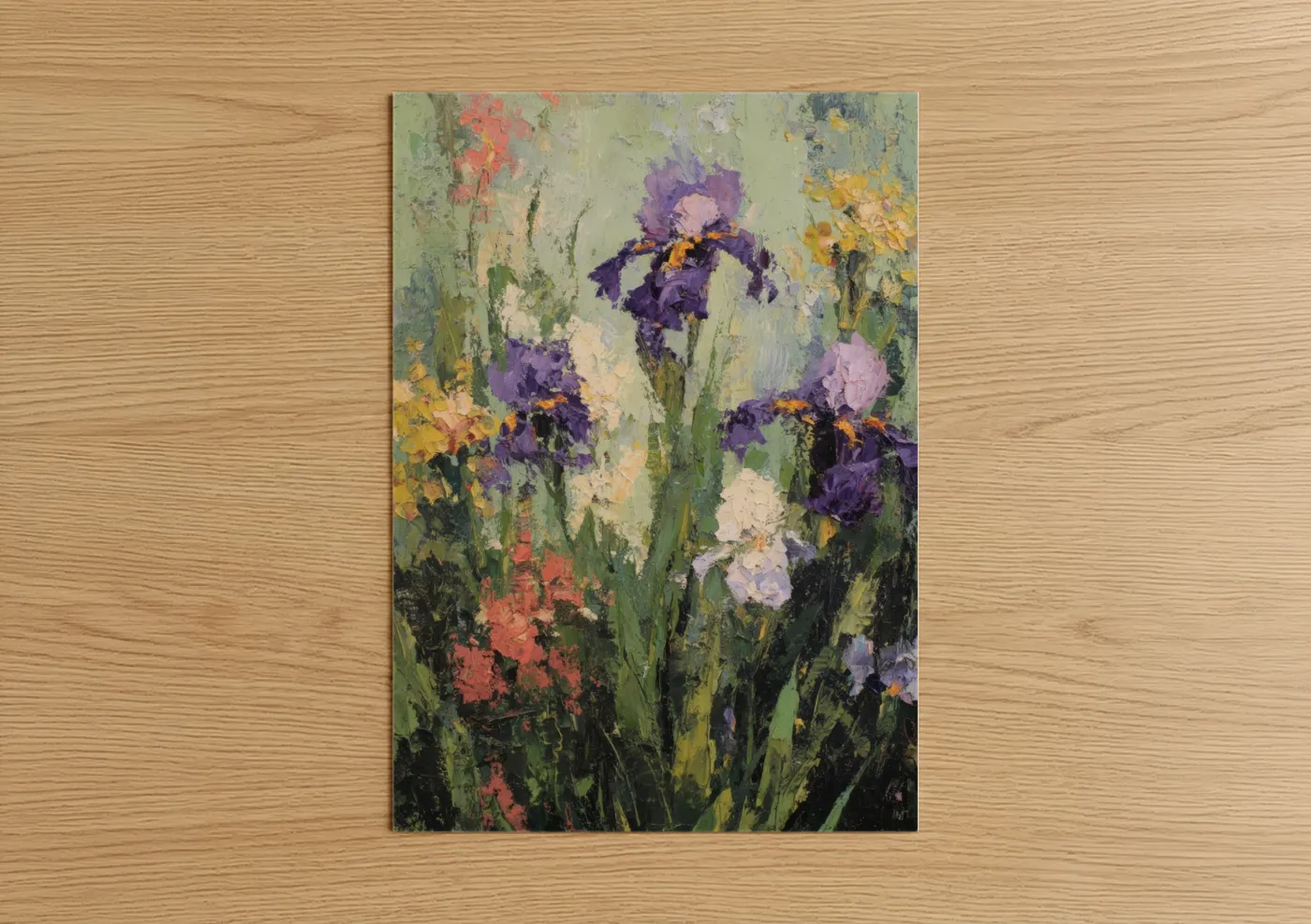 Purple Iris Garden Impressionist Floral Wall Art