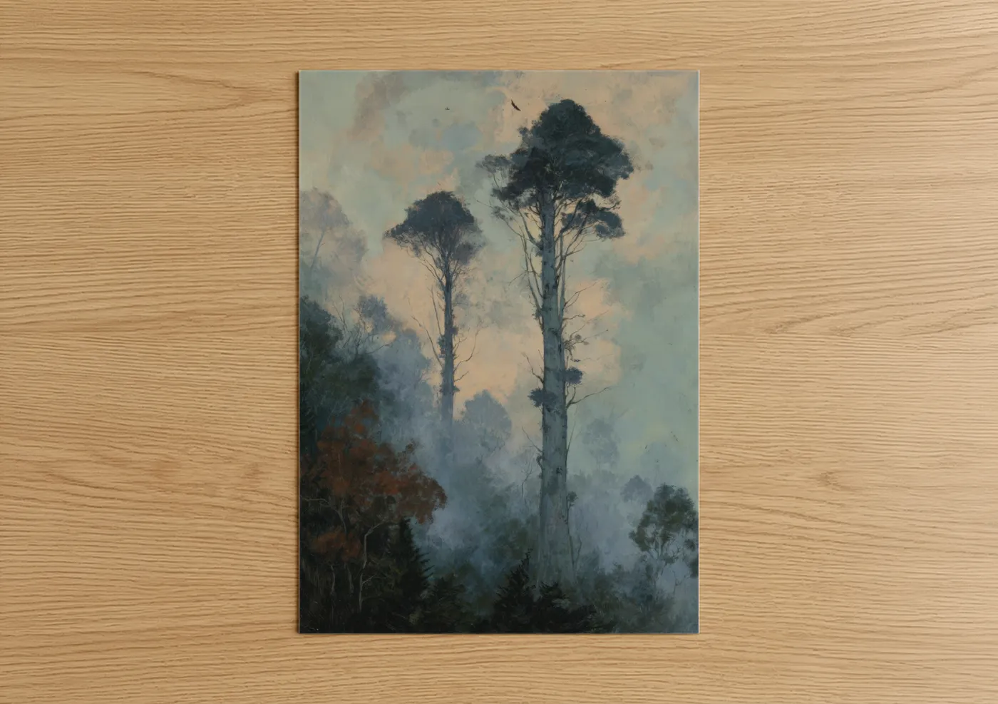 Misty Kauri Trees Atmospheric Forest Wall Art