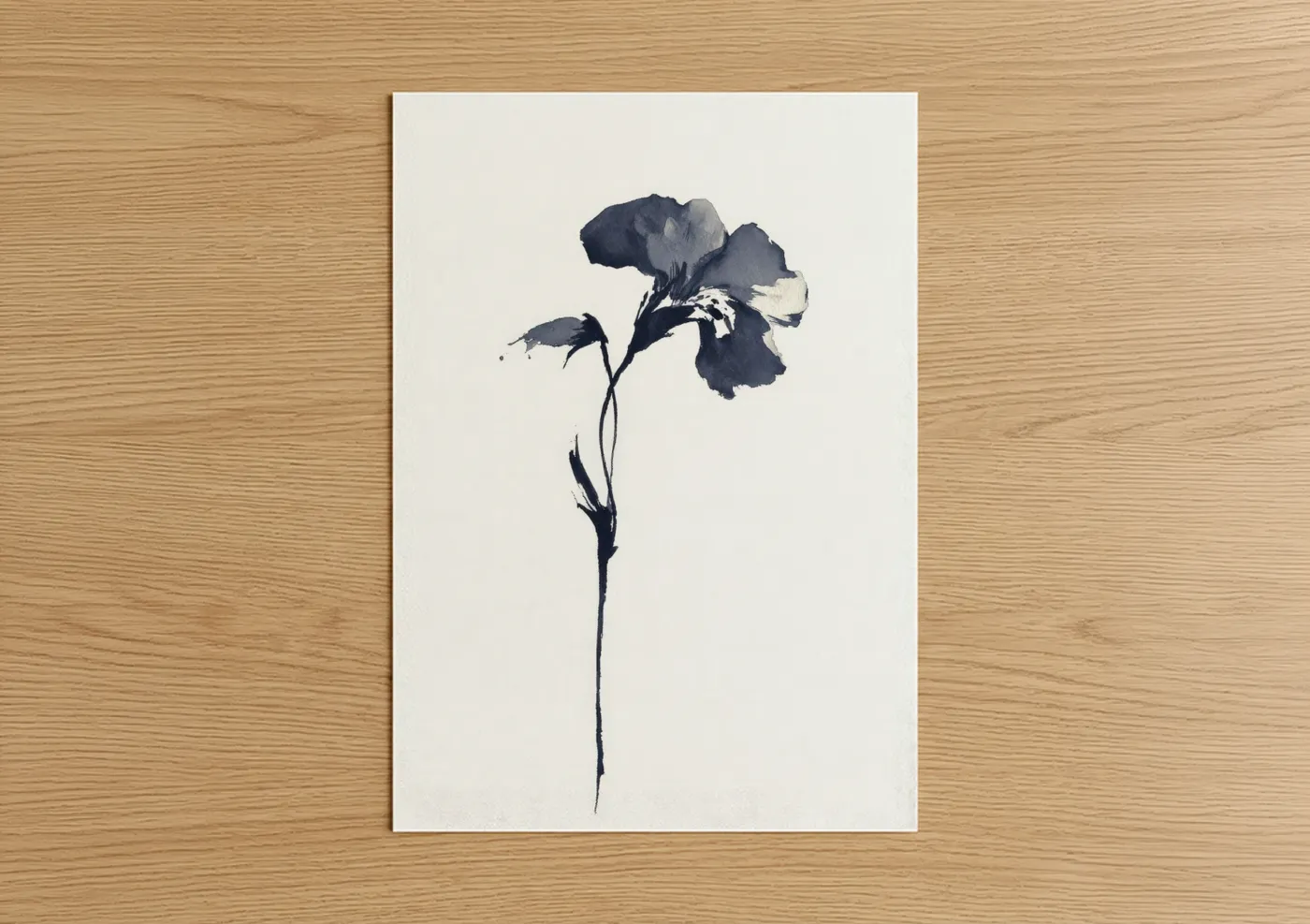 Indigo Violets Watercolor Botanical Wall Art