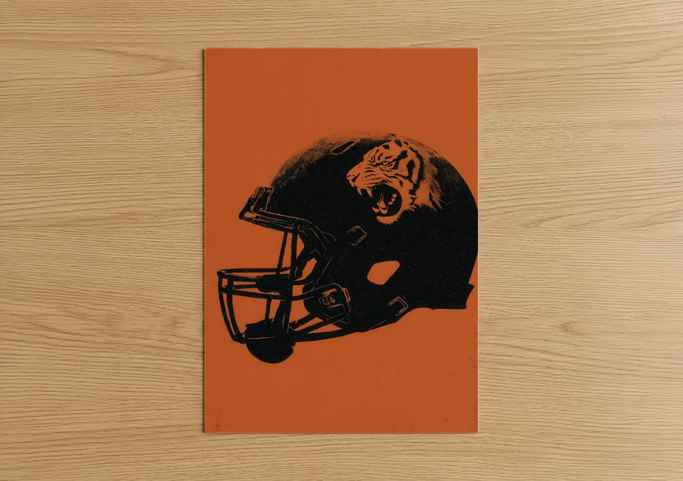 Tiger Football Helmet Bold Sports Wall Art