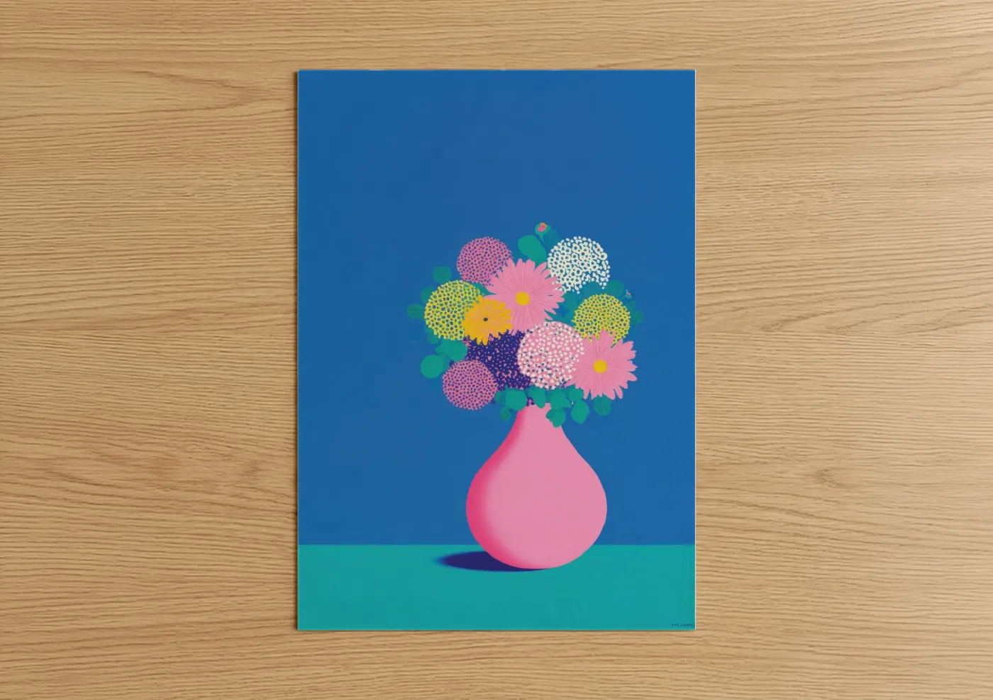 colorful abstract flower bouquet art print Wall Art