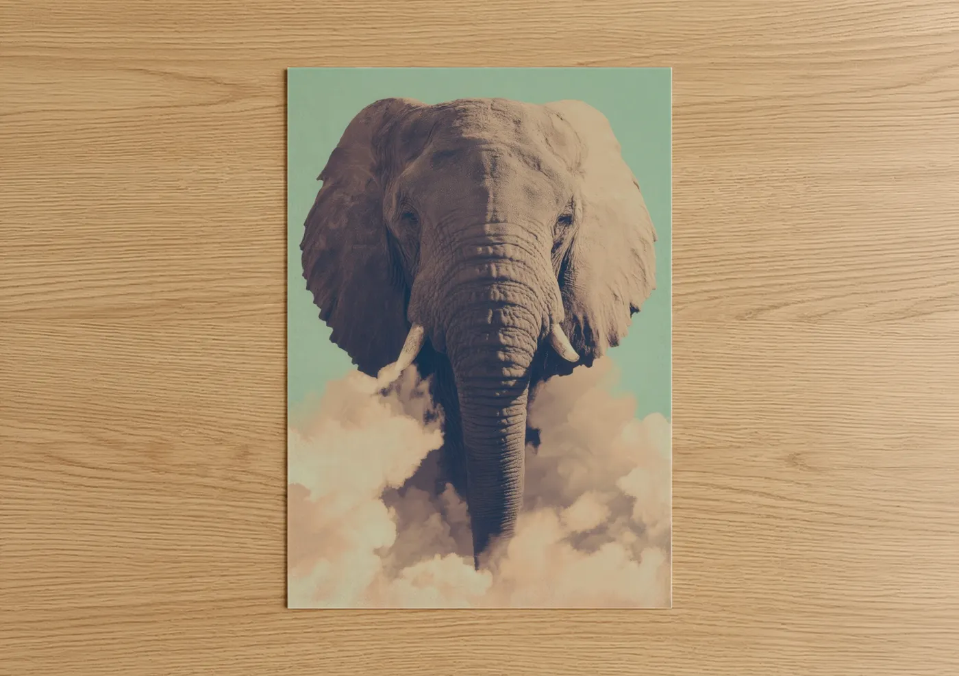 Ethereal Elephant Cloud Sky Wall Art