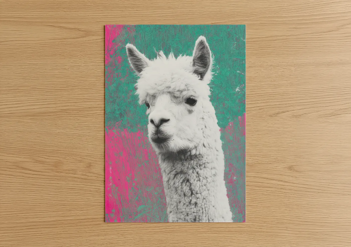 White Alpaca Pop Art Portrait Wall Art