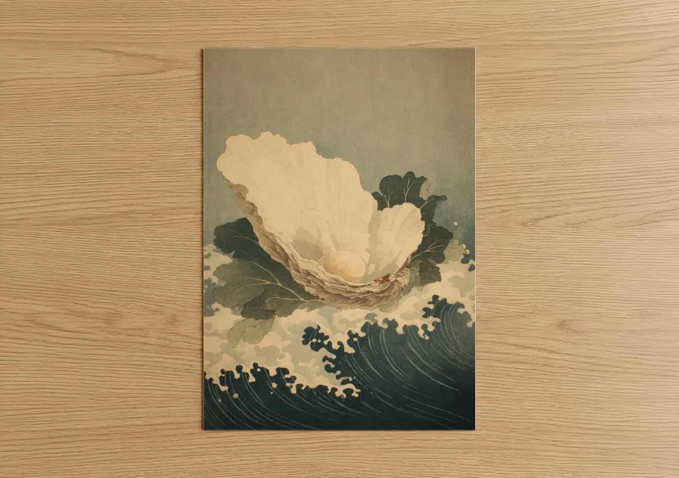 Pearlescent Oyster Shell Japanese Wall Art