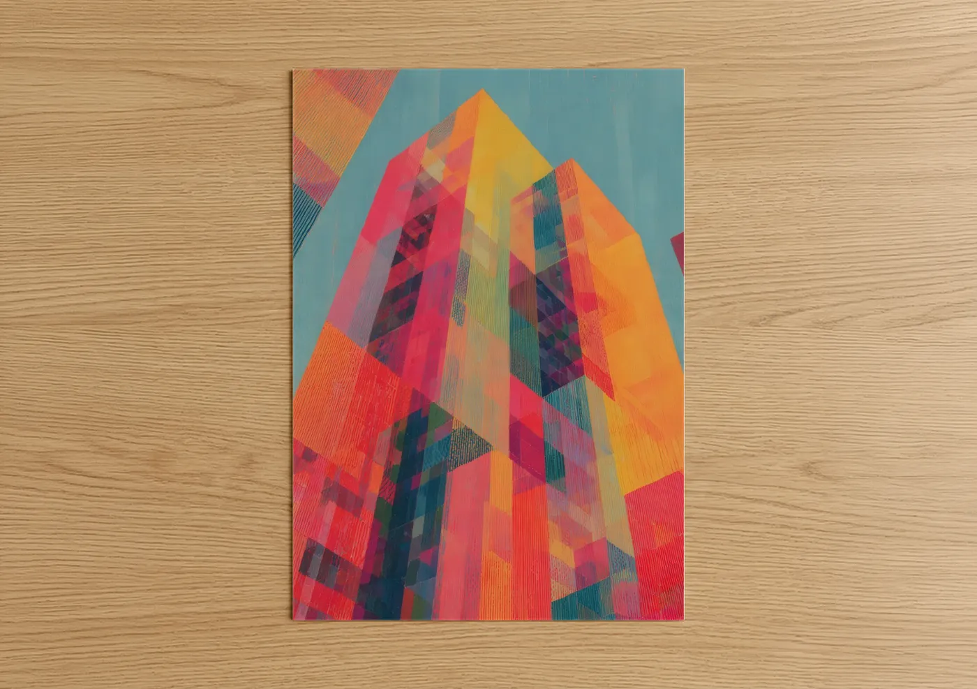 Colorful Modern Skyscraper Architecture Wall Art