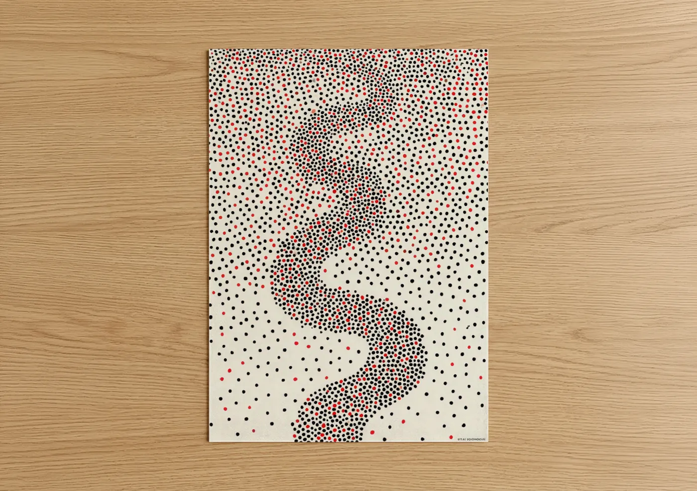 Crimson Gradient Abstract Dot Pattern Wall Art