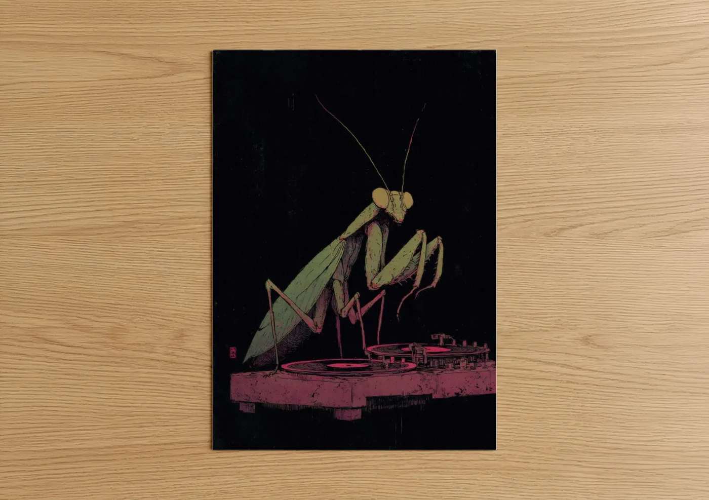 Mechanical Mantis Surreal Insect Wall Art