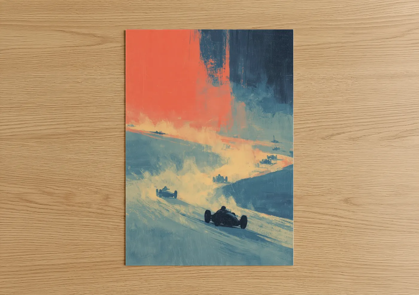 Vintage Desert Auto Racing Speedway Wall Art