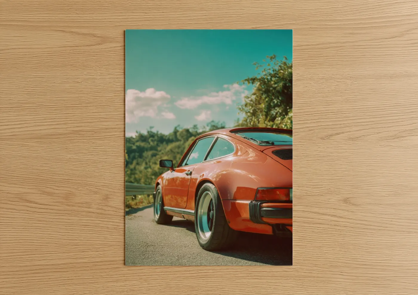Vintage Sports Car Scenic Drive Landscape Wall Art