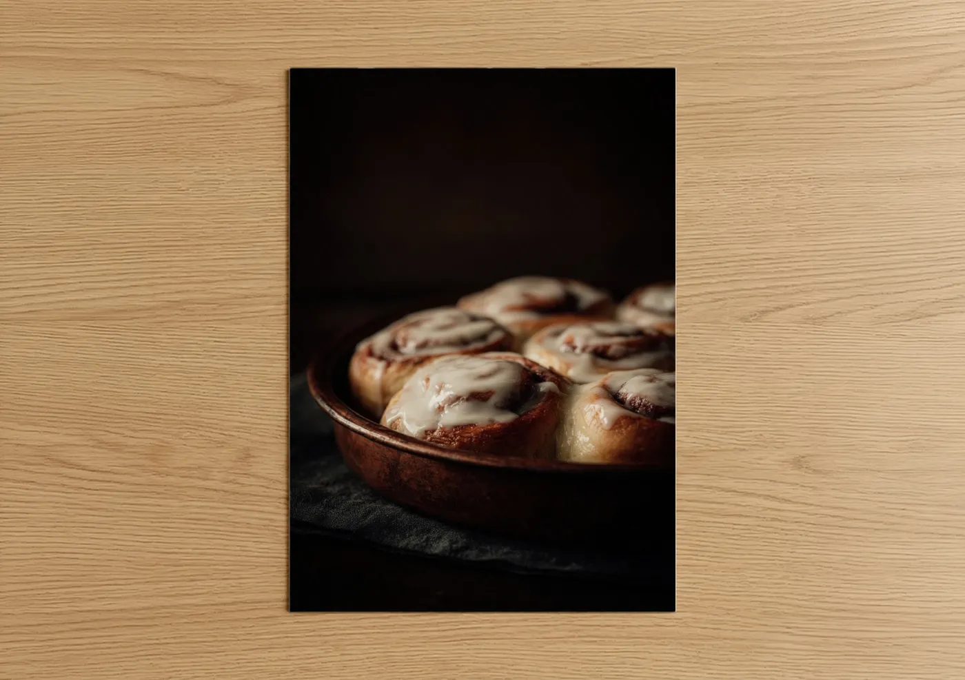 Cinnamon Rolls Glazed Baking Photography Wall Art