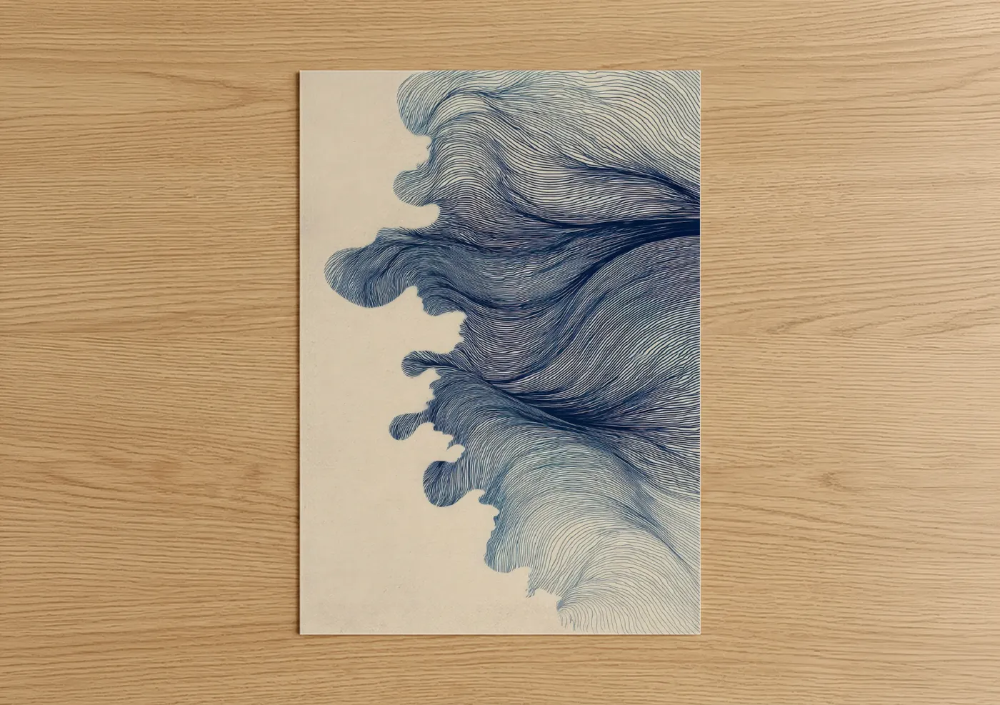Abstract flowing lines wall Art