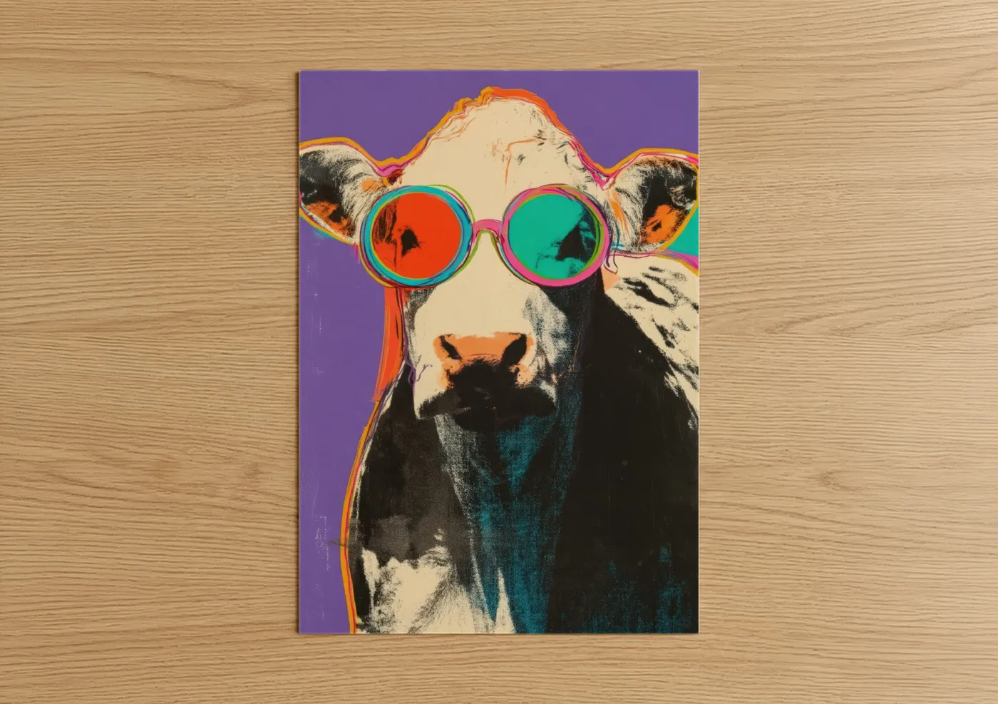 Groovy Hereford Cow Pop Wall Art