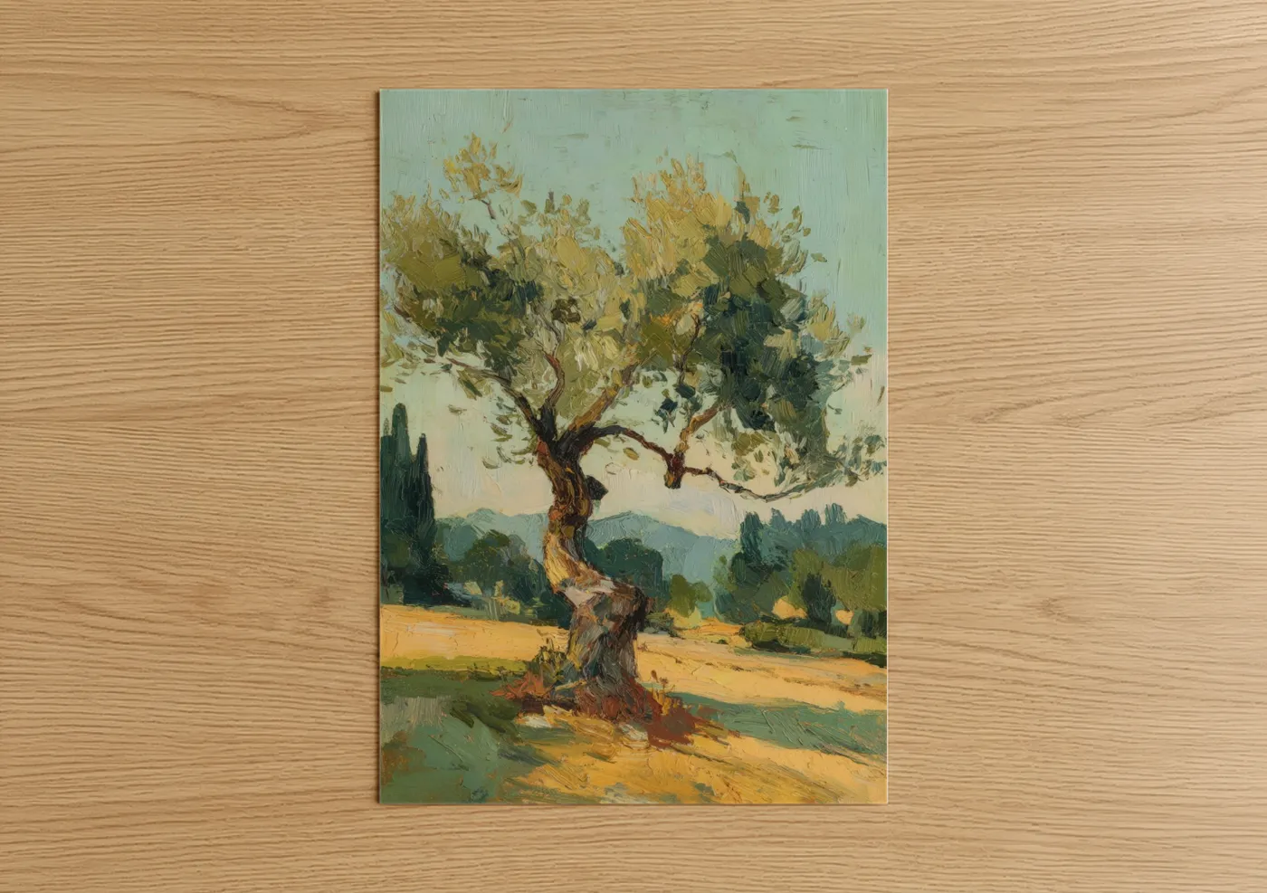 Golden Orchard Tree Impressionist Landscape Wall Art