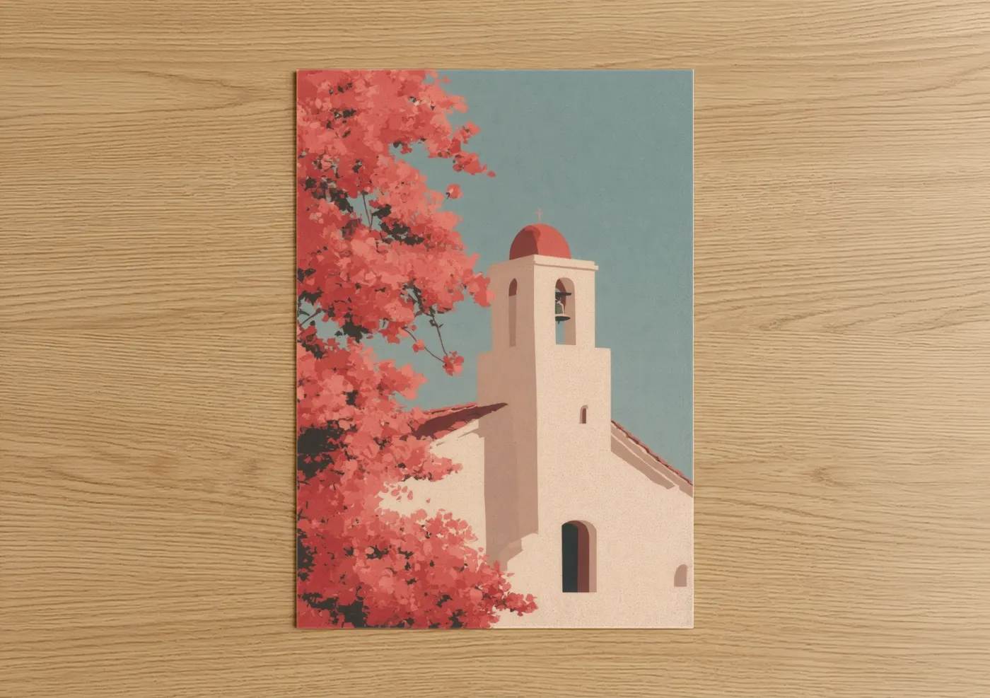 Crimson Blossom Chapel Architecture Wall Art