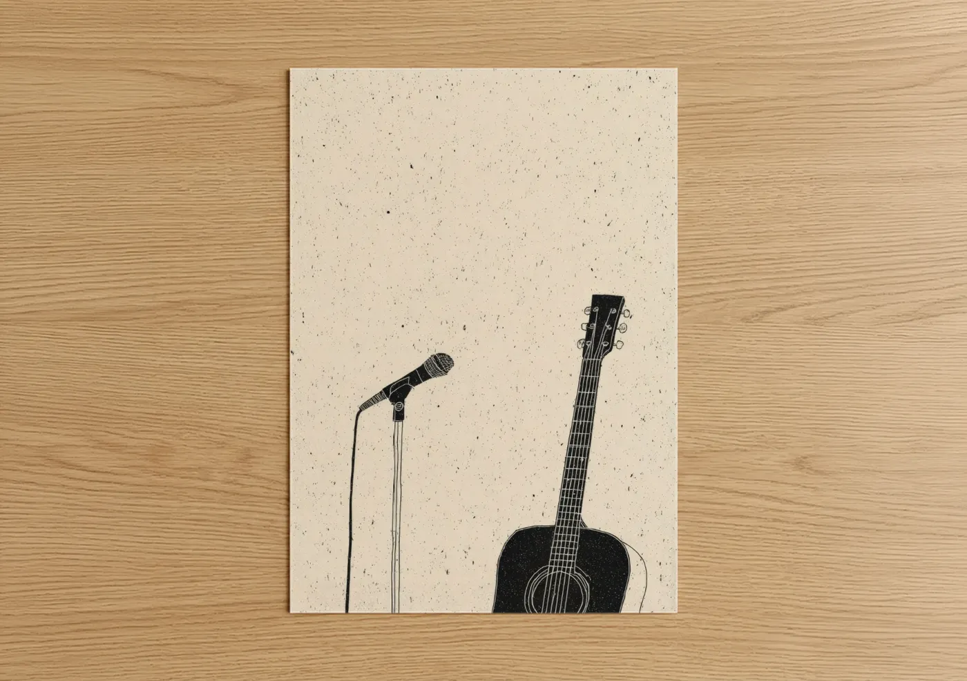 Acoustic Guitar Minimalist Rock Music Wall Art