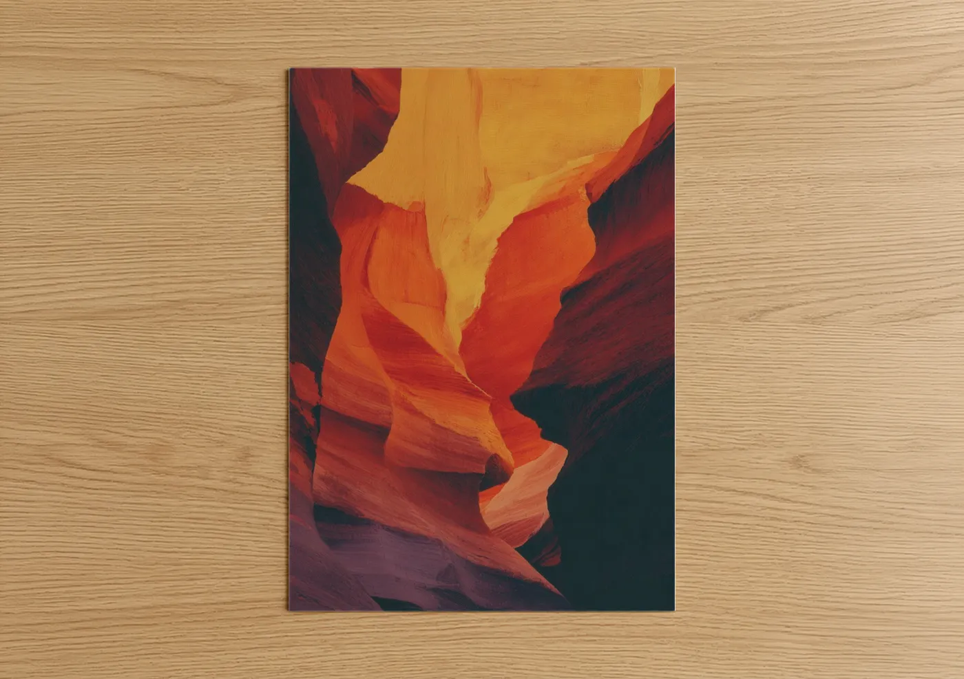 Crimson Canyon Sunset Abstract Artwork Wall Art