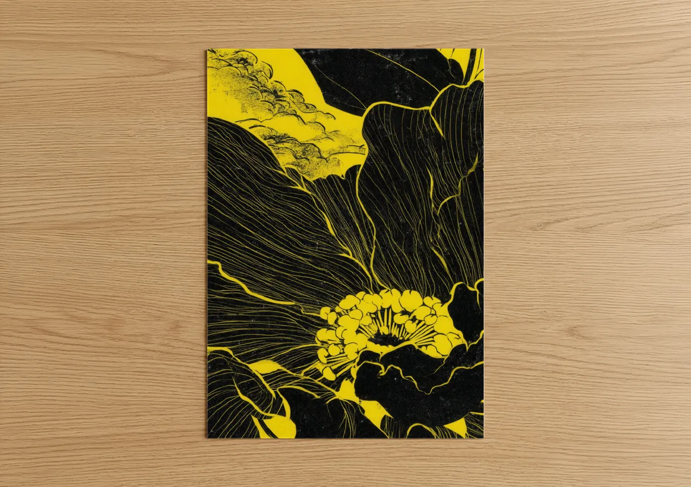 Yellow Blossom Abstract Flower Wall Art