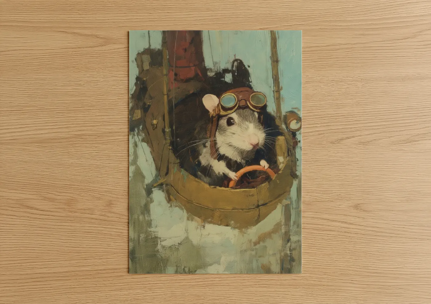 Steampunk Gerbil Airship Adventure Wall Art
