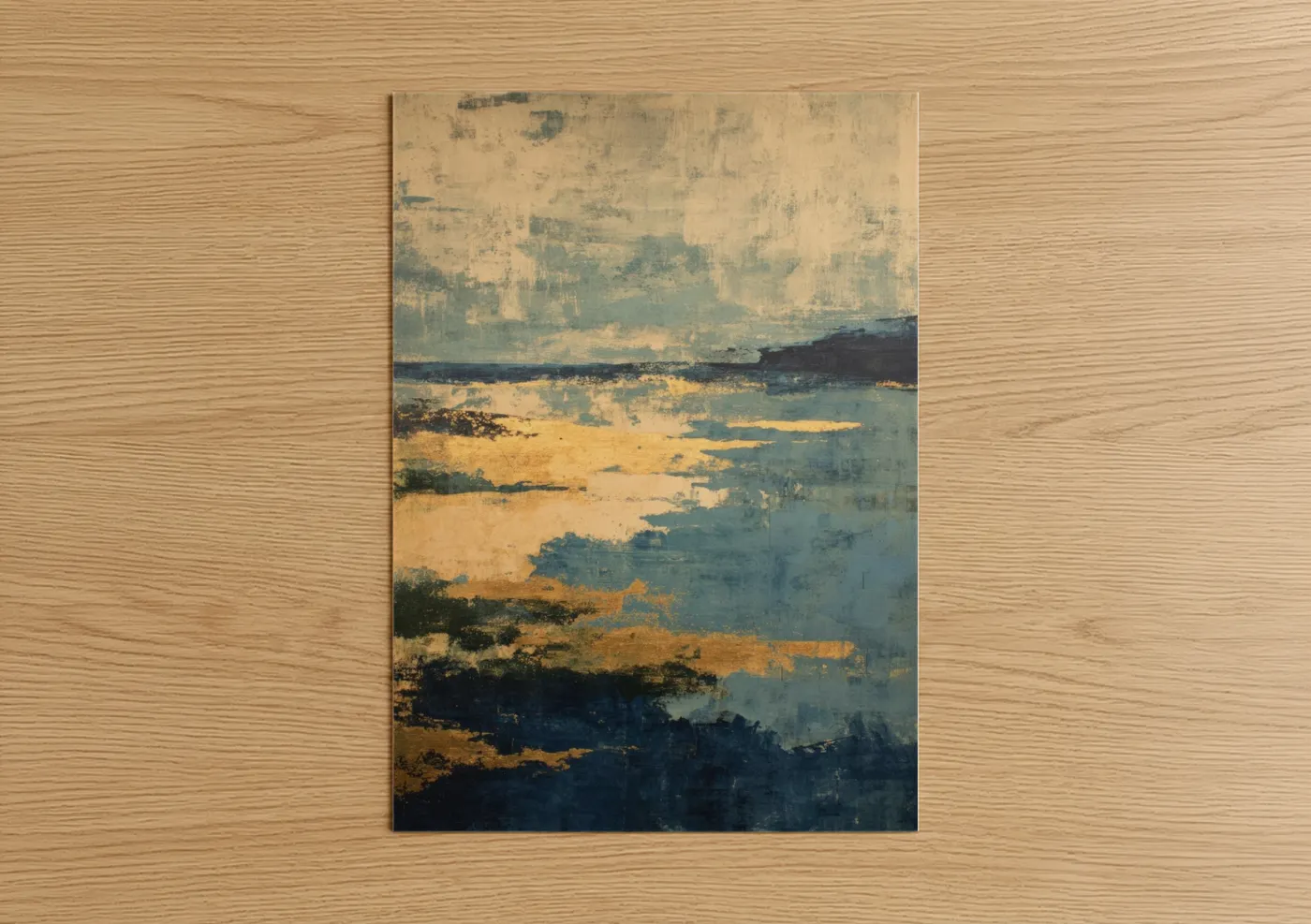 Golden Summer Horizon Abstract Wall Art