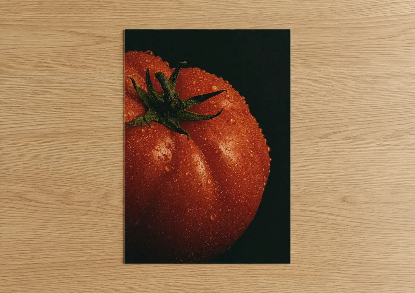 Fresh Ripe Tomato With Water Droplets Wall Art