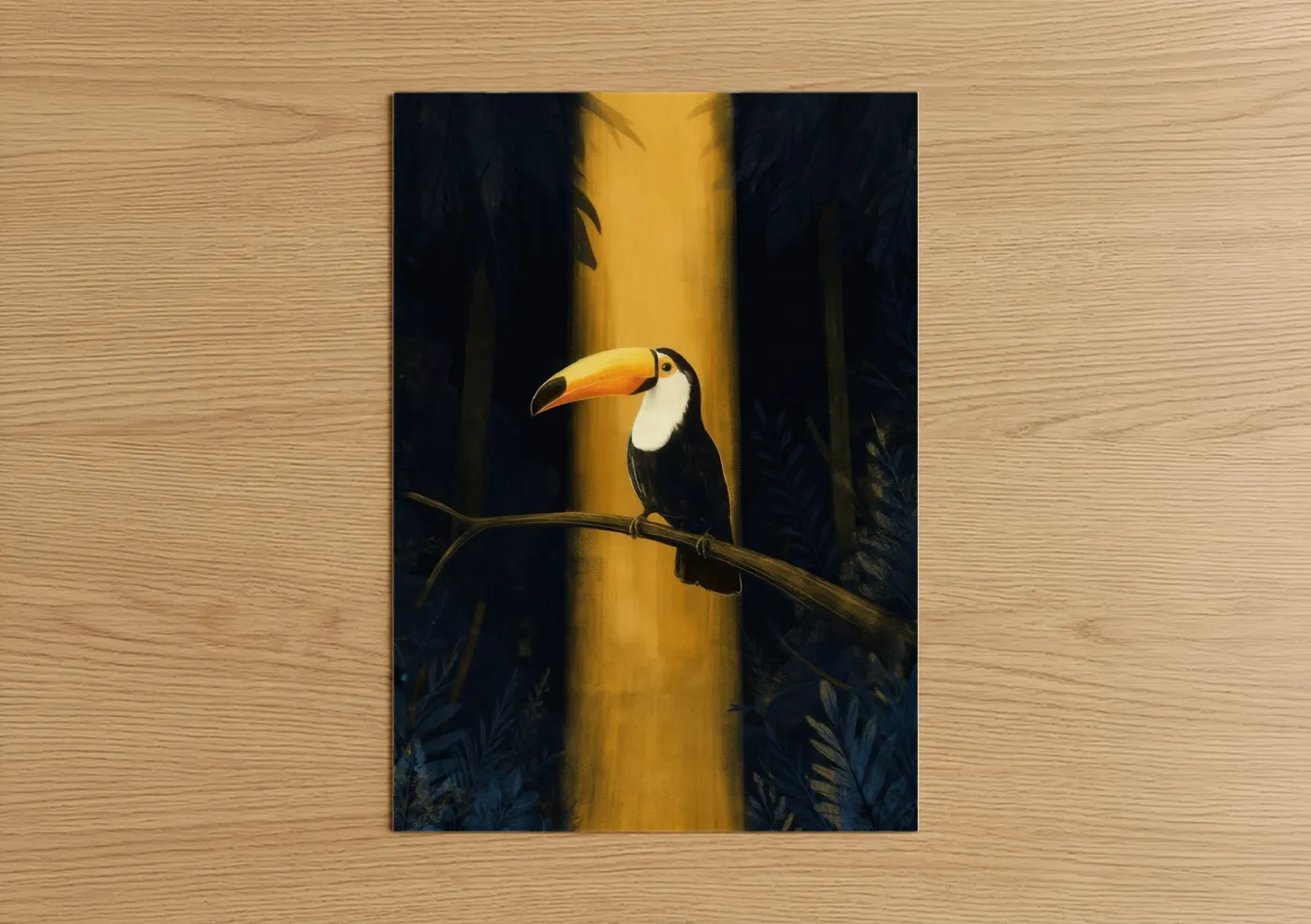 Golden Light Toucan Tropical Bird Wall Art