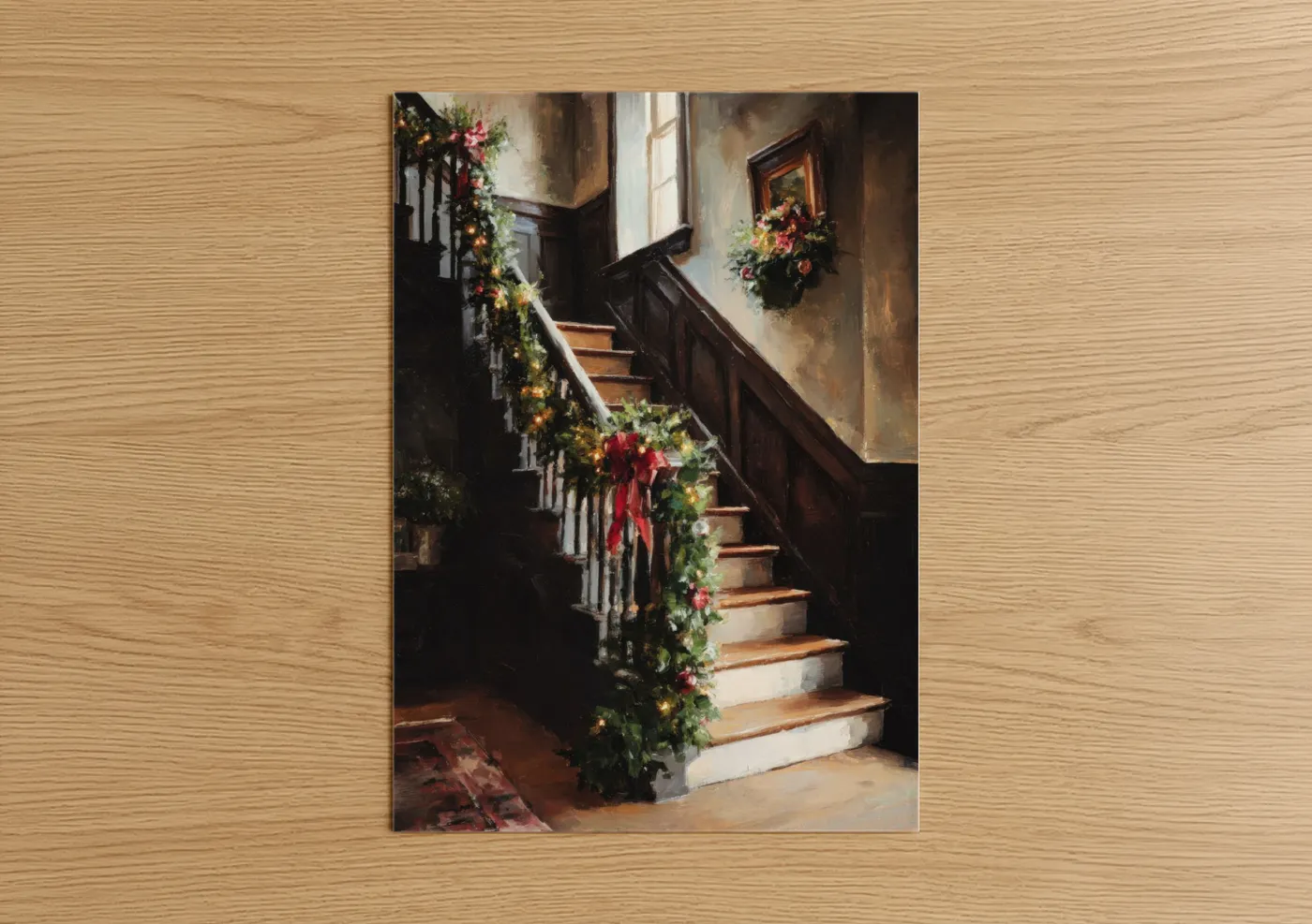 Holiday Decorated Staircase Wall Art