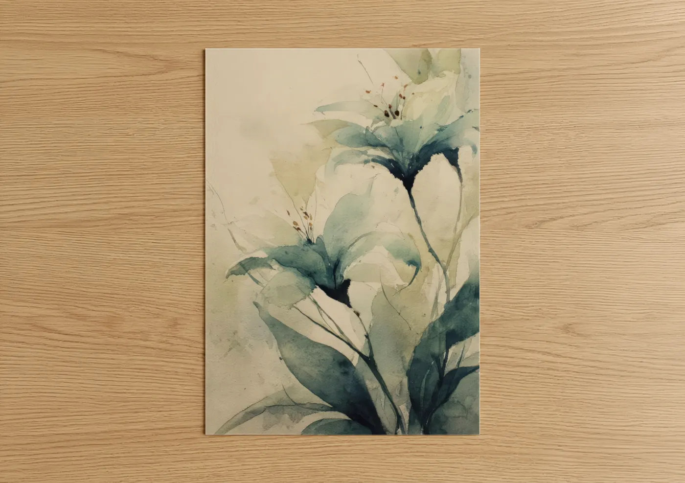 Ethereal Lily Watercolor Botanical Art Wall Art