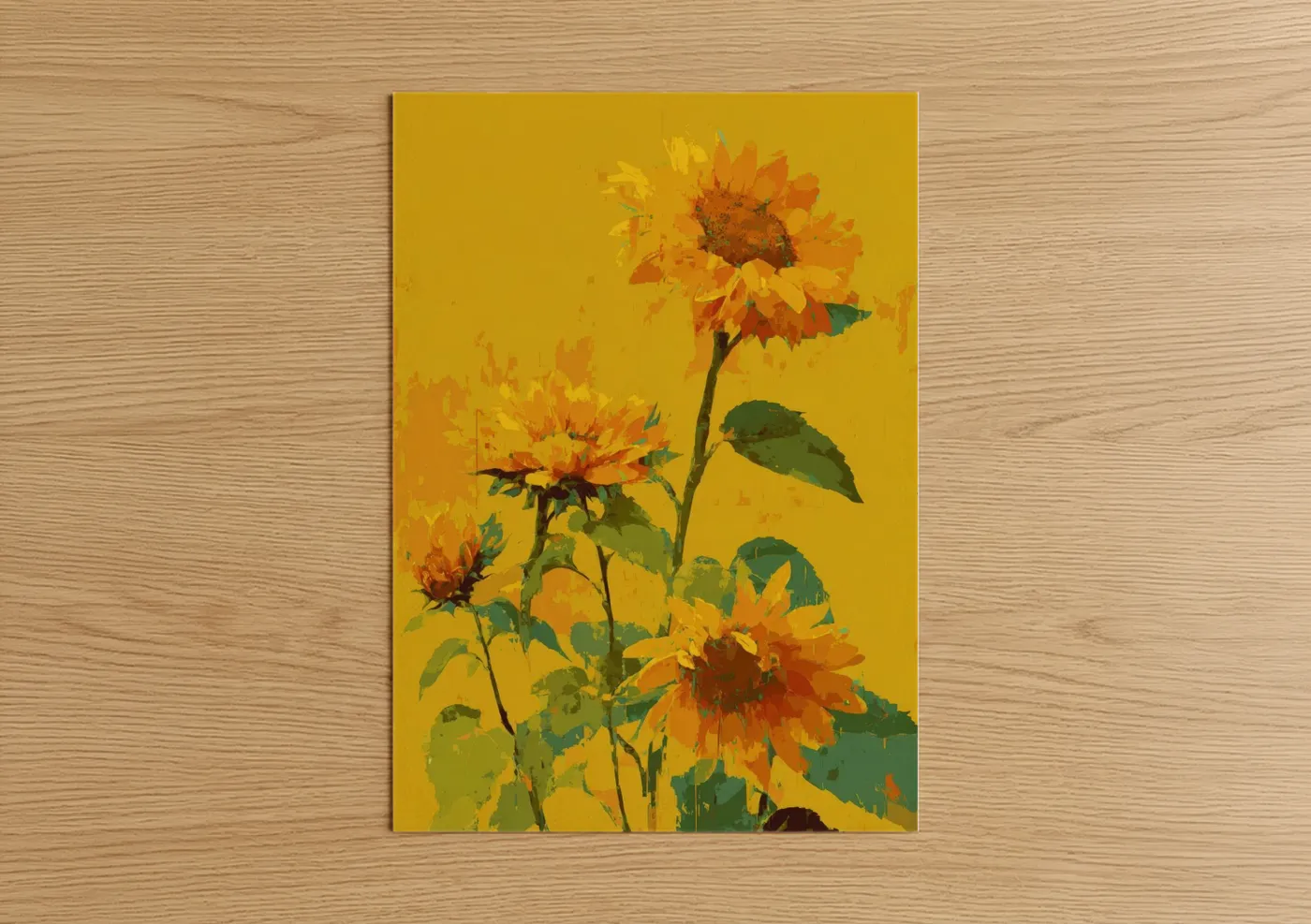 Golden Sunflower Field Watercolor Wall Art