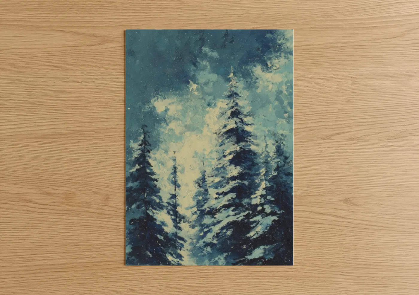Snowy Forest Trees Winter Landscape Wall Art