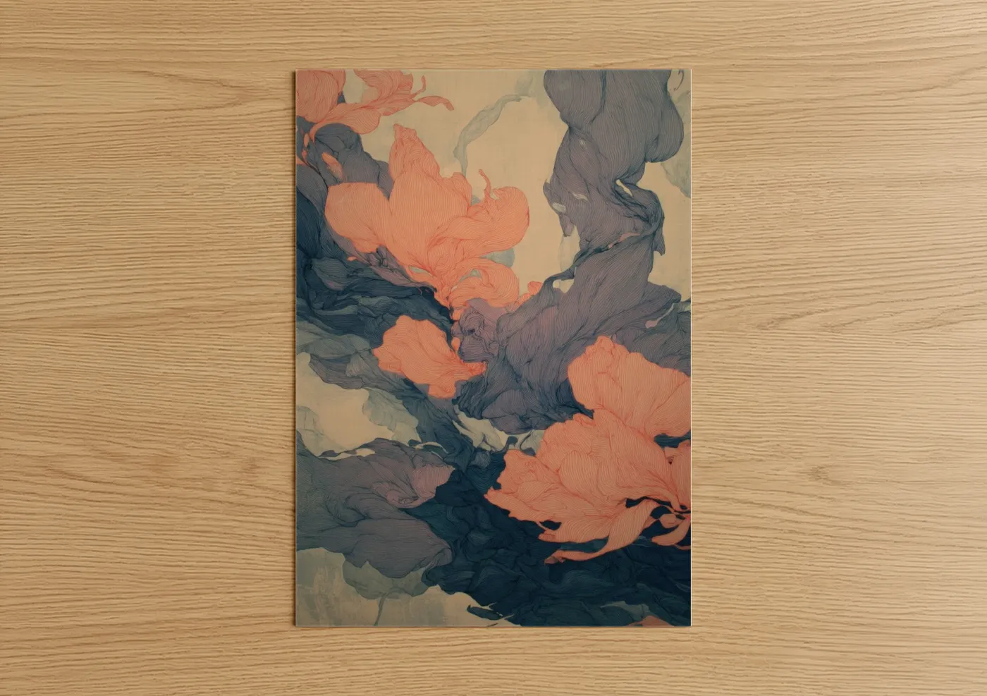Coral Dance Flow Abstract Movement Wall Art