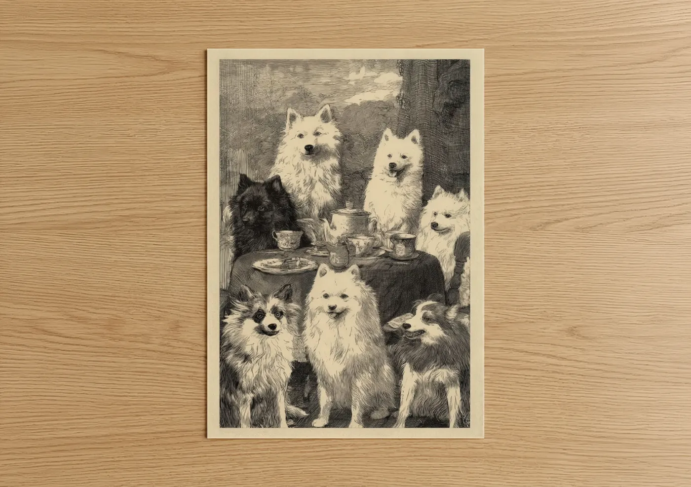 Spitz Tea Party Vintage Engraving Wall Art