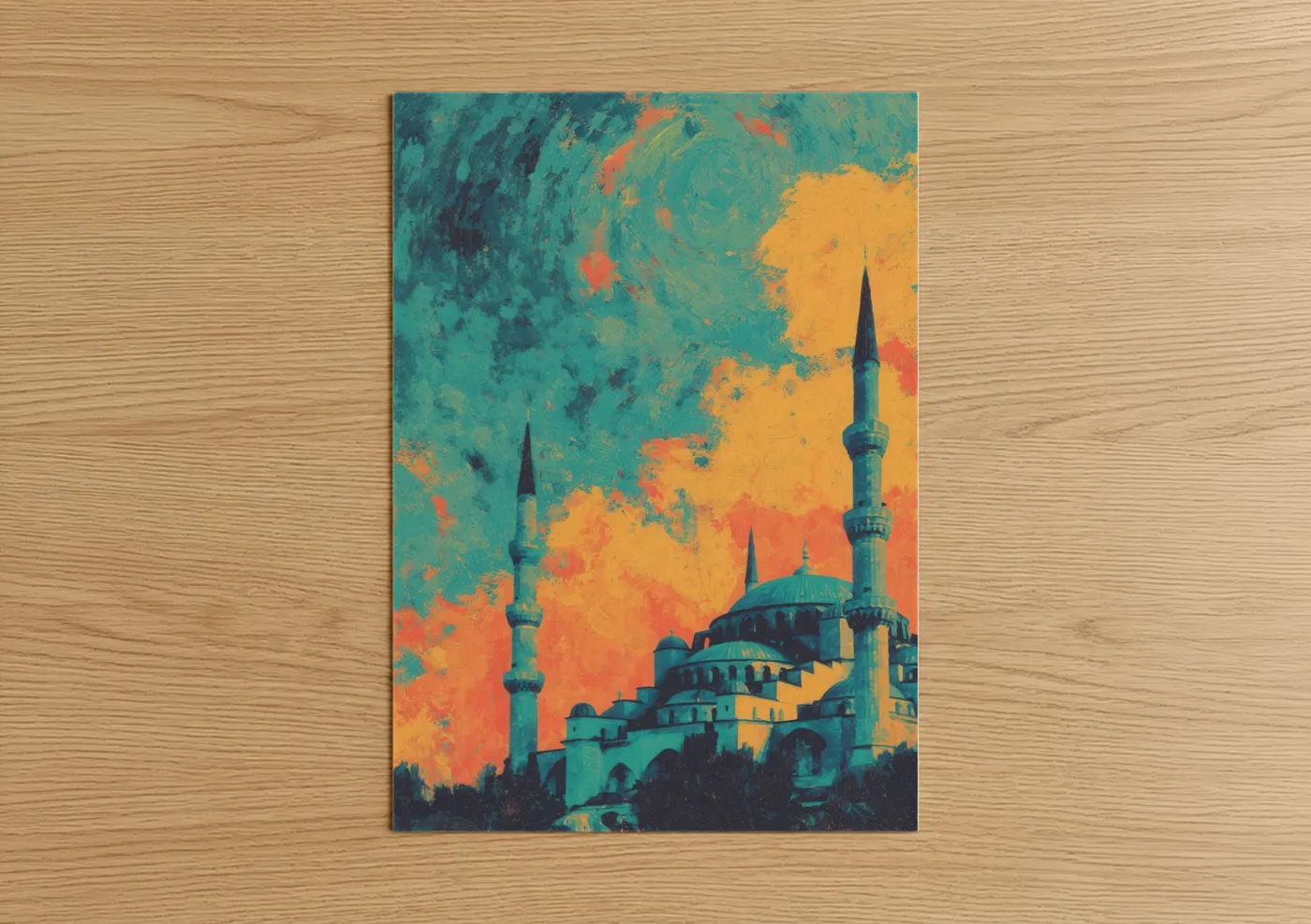 Hagia Sophia Sunset Abstract Art Wall Art