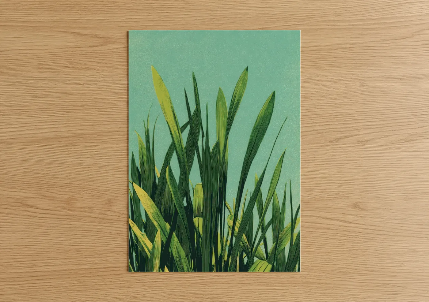 Verdant Grass Blades Modern Botanical Wall Art