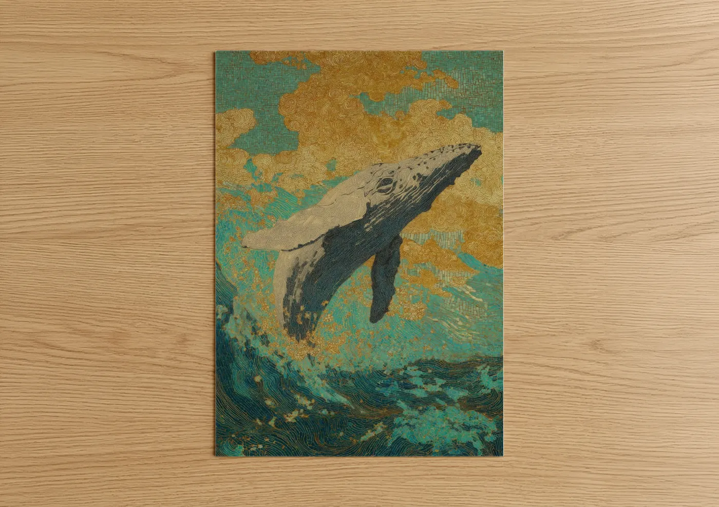 Gray Whale Breaching Ocean Wall Art