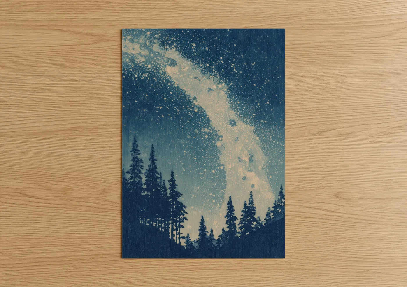 Milky Way Forest Night Sky Landscape Wall Art