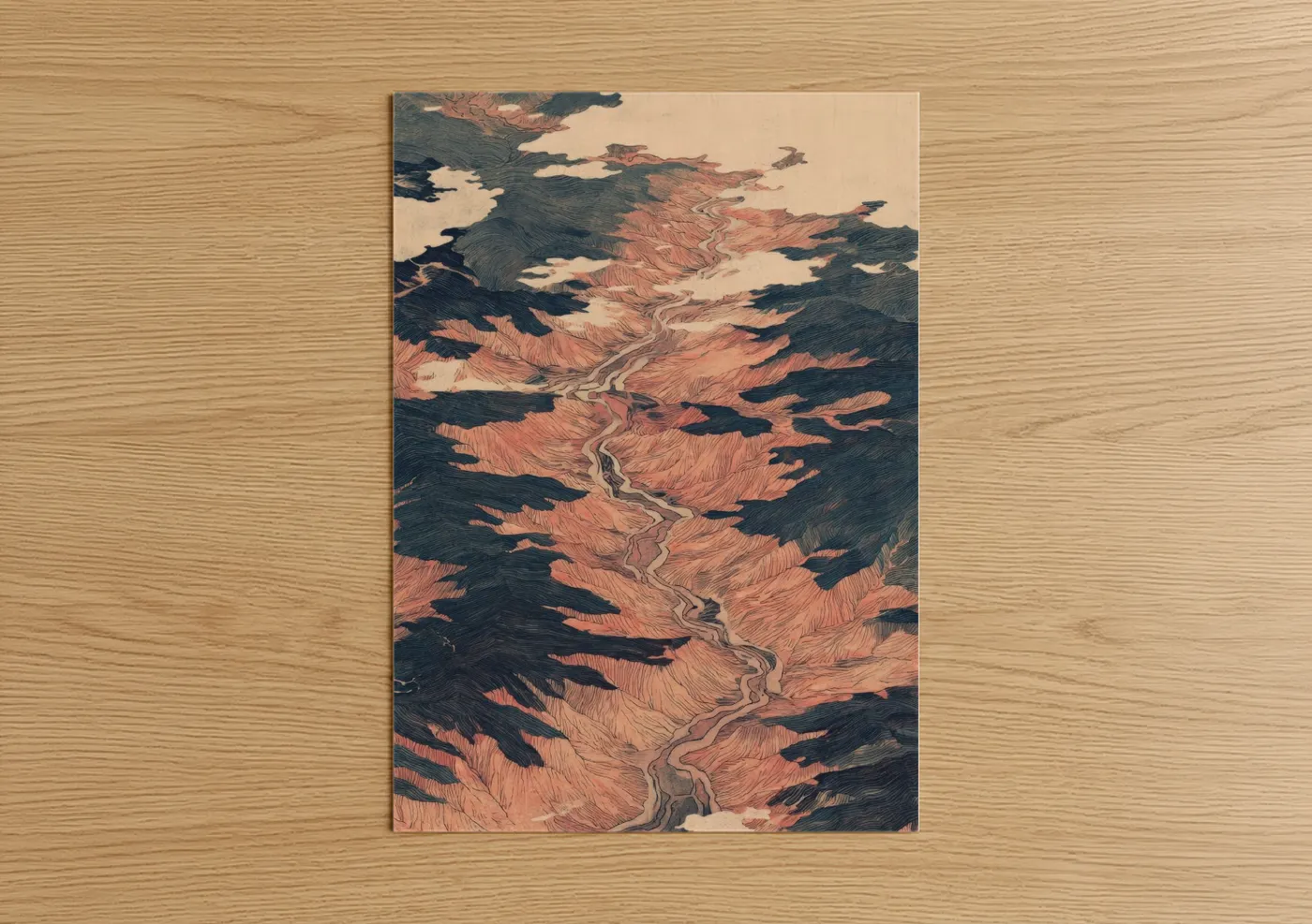 Crimson Canyon Lands Aerial View Wall Art