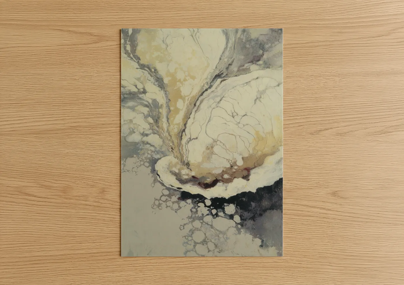 Abstract Oyster Watercolor Shell Wall Art
