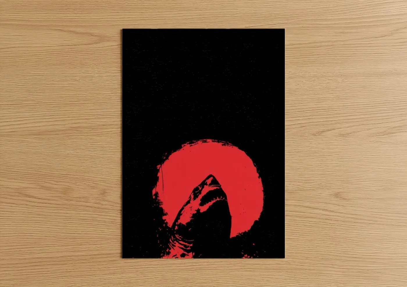 Great White Shark Red Minimalist Wall Art