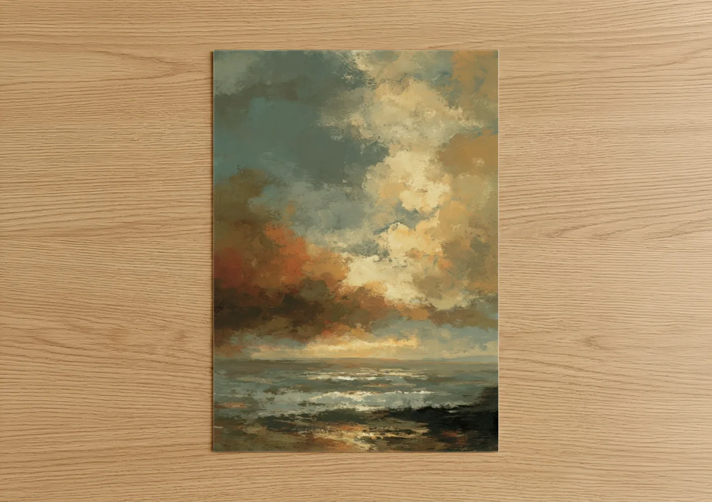 Coastal Sunrise Sky Ocean Waves Wall Art