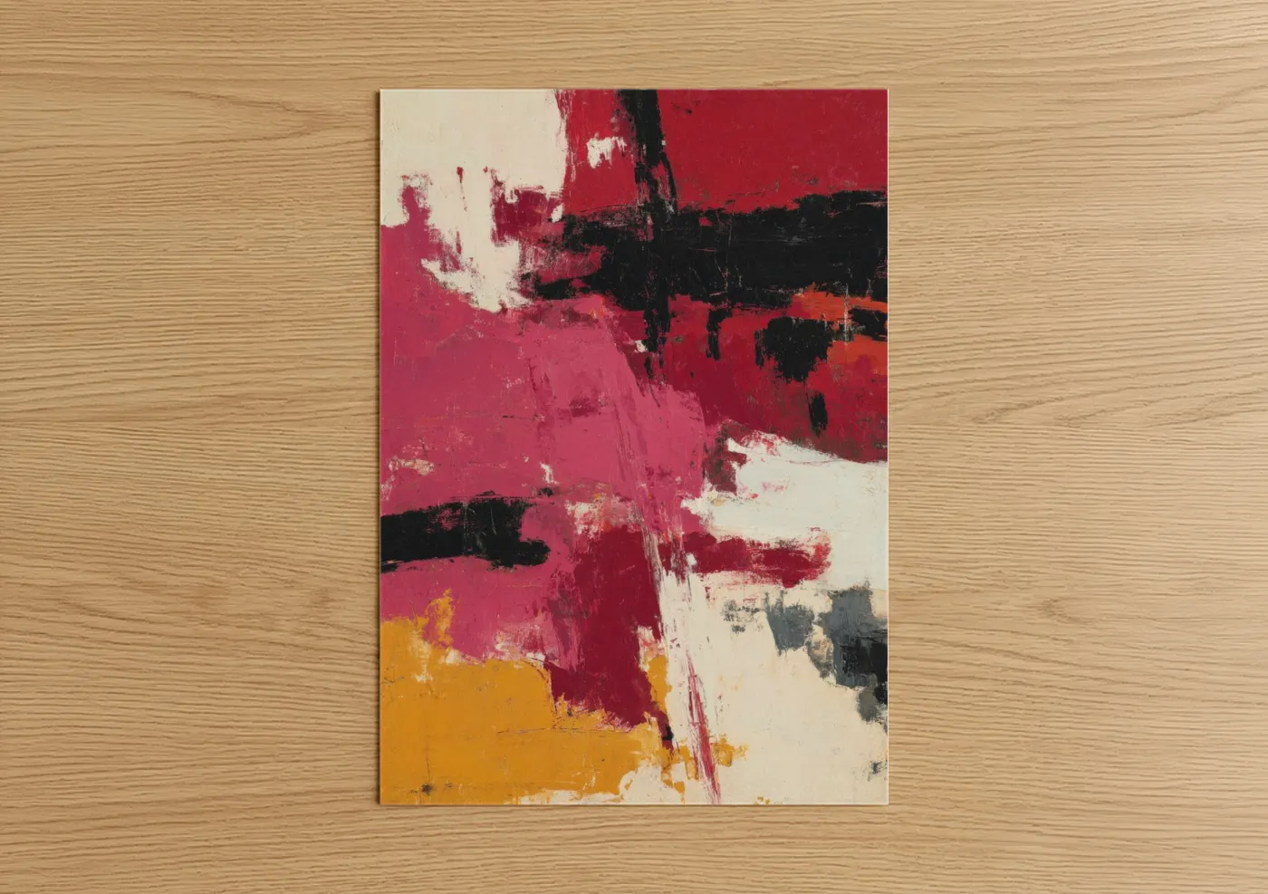 Crimson Abstract Expressionism Wall Art