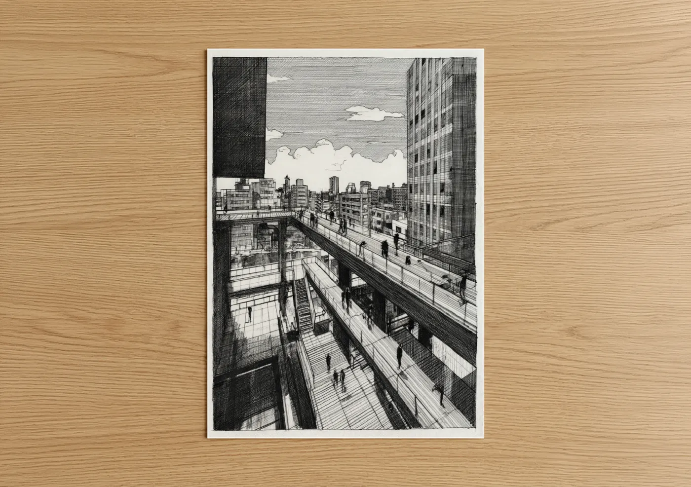 Urban Architecture Line Art Sketch Wall Art