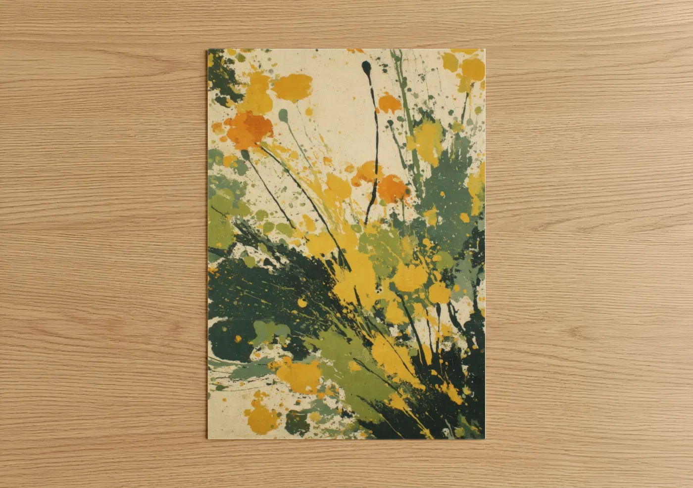 Golden Sunflower Field Abstract Wall Art