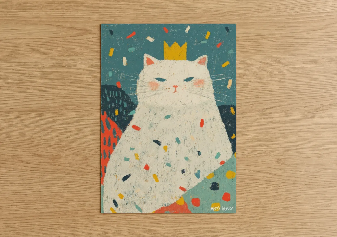 Royal Cat Mardi Gras Festive Art Wall Art