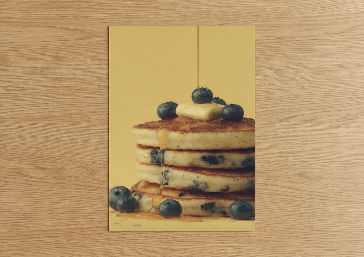 Blueberry Pancake Stack Syrup Drip Wall Art