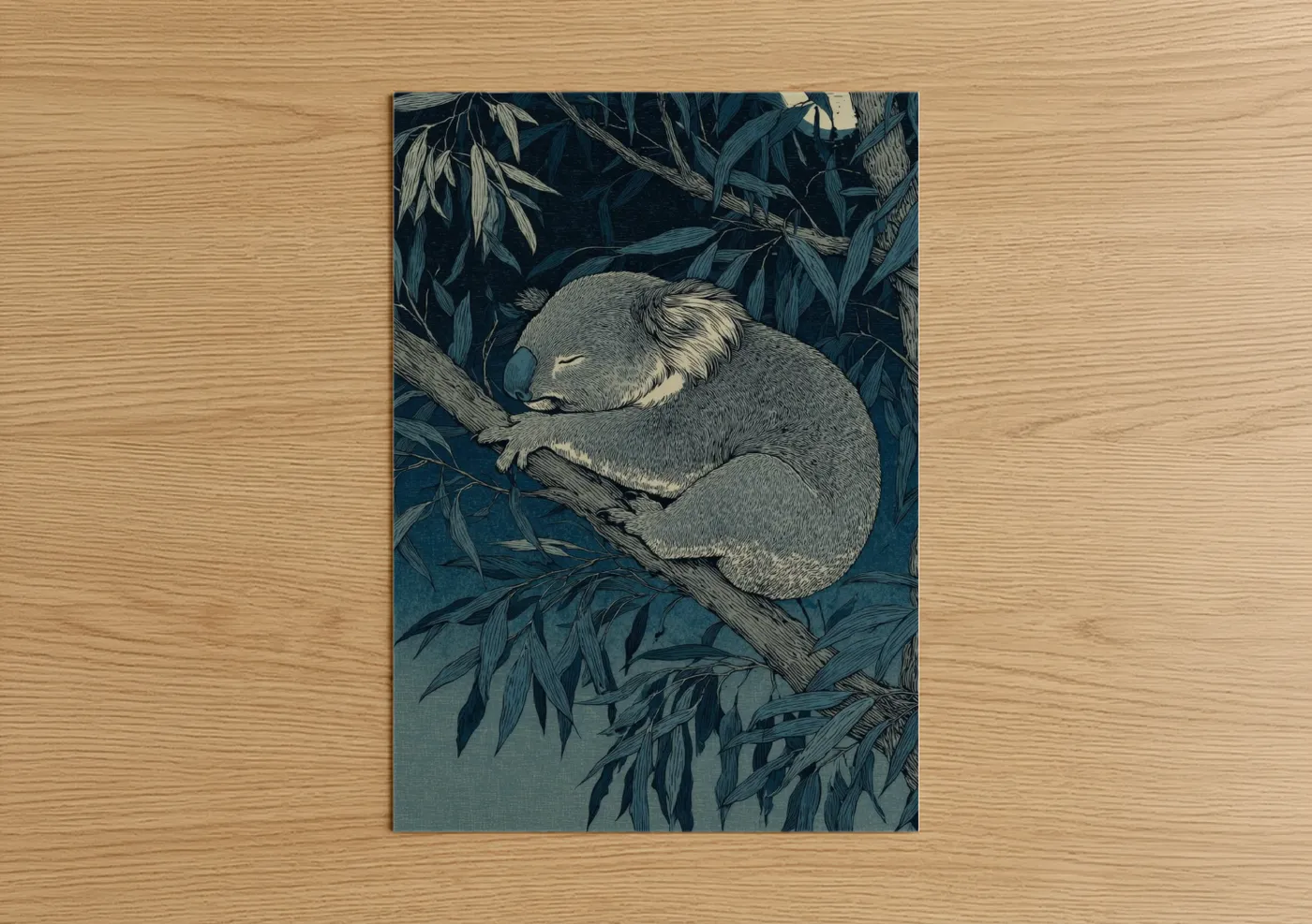Sleeping Koala Eucalyptus Tree Wall Art