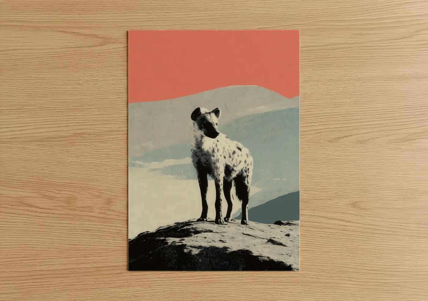 Desert Hyena Wildlife Art Print Wall Art